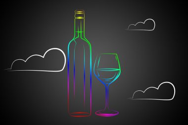 Şarap sanat illüstrasyon
