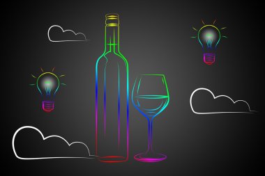 Şarap sanat illüstrasyon