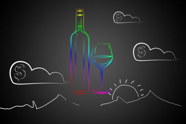 Şarap sanat illüstrasyon