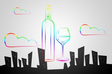 Şarap sanat illüstrasyon