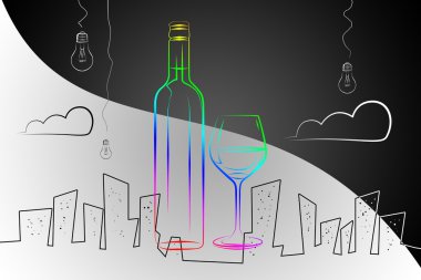 Şarap sanat illüstrasyon