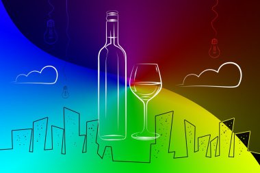 Şarap sanat illüstrasyon