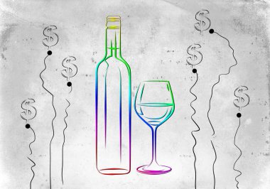 Şarap sanat illüstrasyon