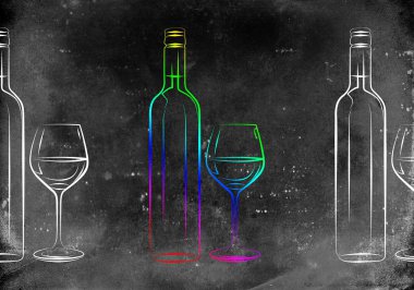 Şarap sanat illüstrasyon