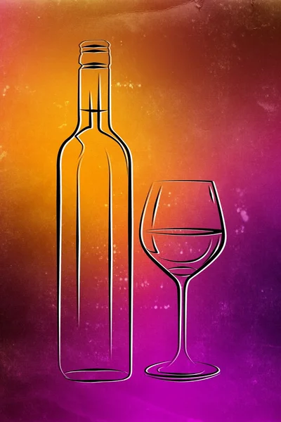 Şarap sanat illüstrasyon — Stok fotoğraf