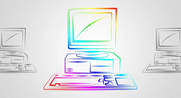 Old computer art illustration — Stock Photo, Image