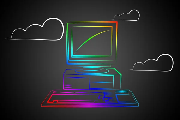 Old computer art illustration — Stock Photo, Image