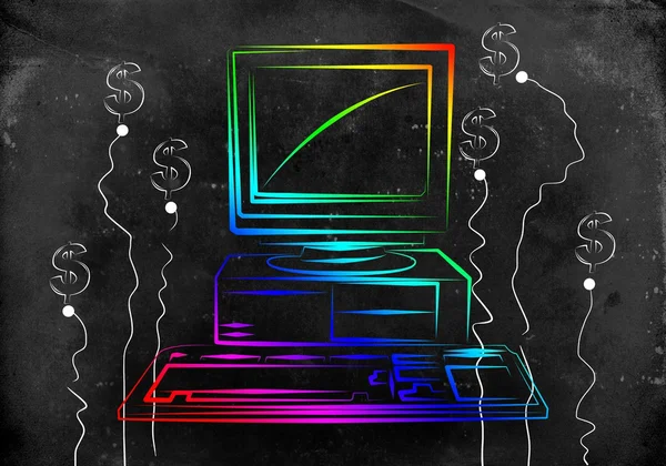 Old computer art illustration — Stock Photo, Image