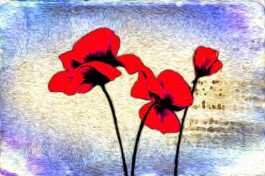 soyut çiçek Yağlıboya Resim