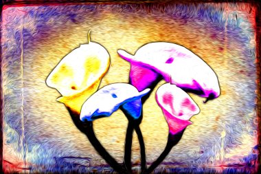 soyut çiçek Yağlıboya Resim