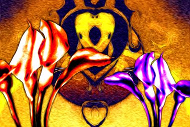 soyut çiçek Yağlıboya Resim