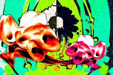 soyut çiçek Yağlıboya Resim