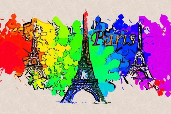 Paris art design illustration — Stockfoto