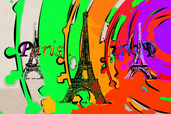 巴黎艺术设计插图 — 图库照片