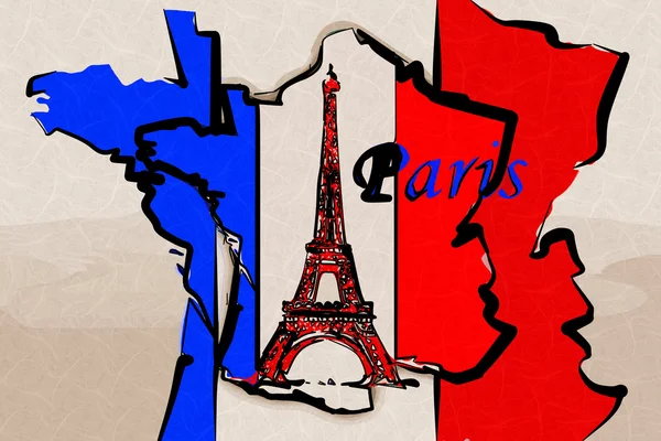 Parigi arte disegno illustrazione — Foto Stock