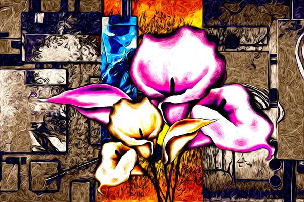 Абстрактний малюнок квіткової олії — стокове фото