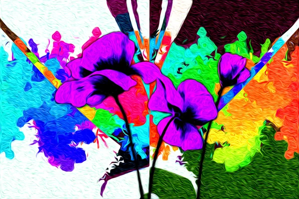 soyut çiçek Yağlıboya Resim