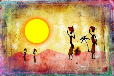 Afrika retro vintage tarzı