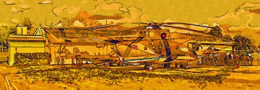 Askeri helikopter sanat tasarım