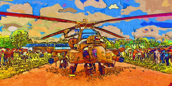 Hélicoptère militaire art design — Photo