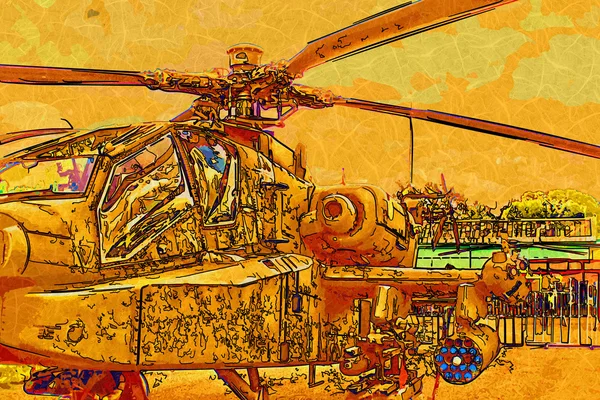 Askeri helikopter sanat tasarım — Stok fotoğraf
