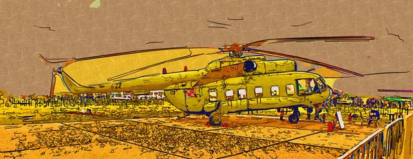 Vojenský vrtulník umění design — Stock fotografie