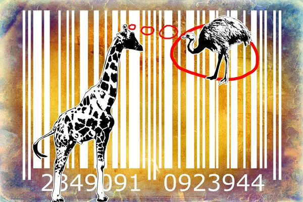 Barcode σχεδιασμό των ζώων τέχνης ιδέα — Φωτογραφία Αρχείου