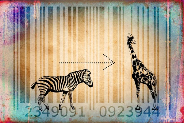 Idea sztuki zwierząt projektu kodów kreskowych — Zdjęcie stockowe