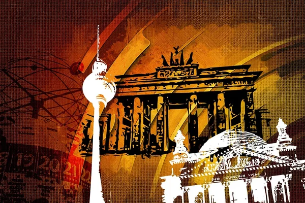 Ilustracja projekt Berlin — Zdjęcie stockowe