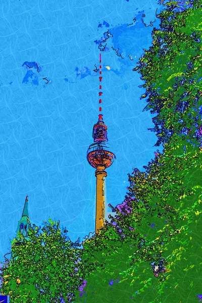 Ilustrasi desain seni Berlin — Stok Foto