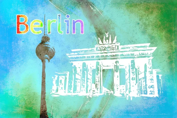 Εικονογράφηση σχεδιασμός τέχνη Βερολίνο — Φωτογραφία Αρχείου