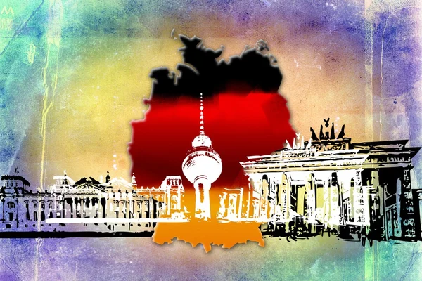 Berliner Kunstdesign-Illustration — Stockfoto