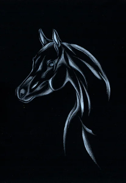 Desenho de cavalo esboço arte — Fotografia de Stock