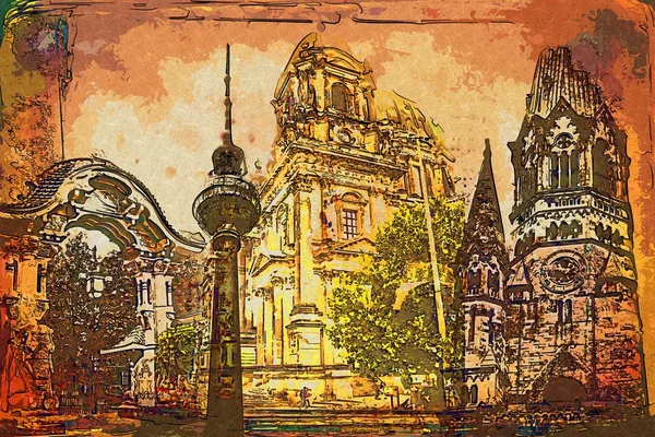 Ilustracja projekt Berlin — Zdjęcie stockowe