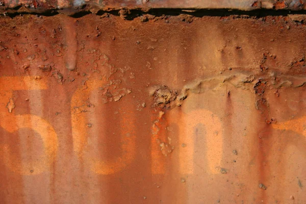 Grunge lascado pintura enferrujado texturizado metal fundo — Fotografia de Stock