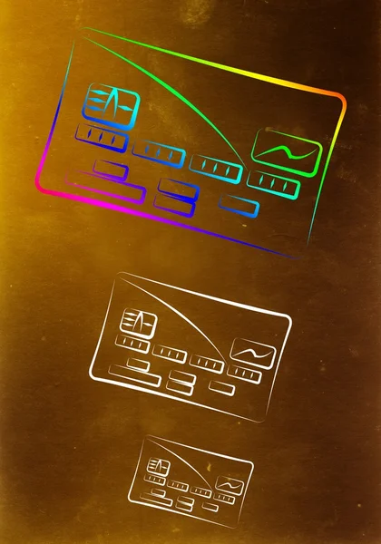クレジット カードのアイコンの図 — ストック写真