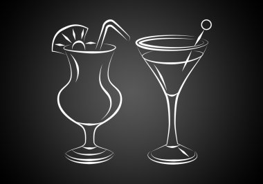 Alkollü kokteyller resimde kümesi