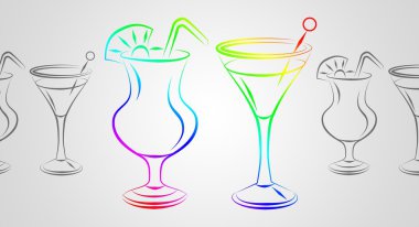 Alkollü kokteyller resimde kümesi