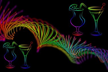 Alkollü kokteyller resimde kümesi