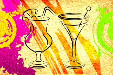 Alkollü kokteyller resimde kümesi