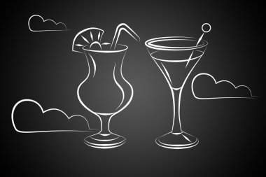 Alkollü kokteyller resimde kümesi