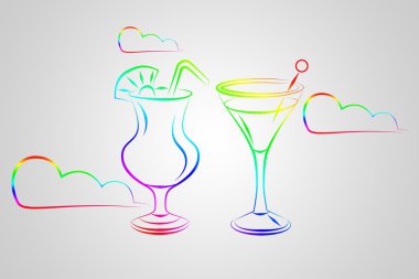 Alkollü kokteyller resimde kümesi