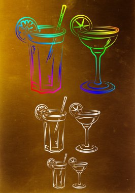 Alkollü kokteyller resimde kümesi