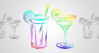 Alkollü kokteyller resimde kümesi