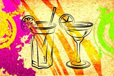 Alkollü kokteyller resimde kümesi