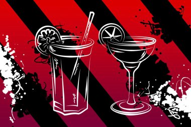 Alkollü kokteyller resimde kümesi