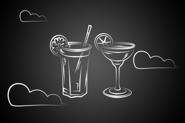 Alkollü kokteyller resimde kümesi