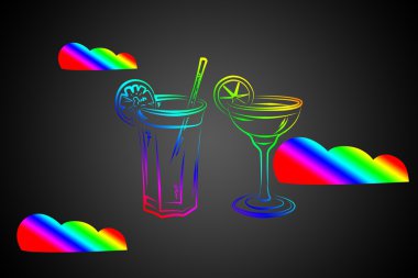 Alkollü kokteyller resimde kümesi