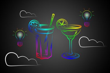 Alkollü kokteyller resimde kümesi