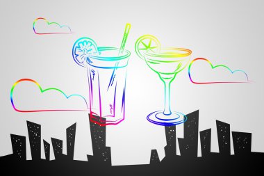 Alkollü kokteyller resimde kümesi